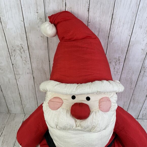 Large Department 56 Santa Claus Puffy Nylon Plush - Vintage - Picture 2 of 13